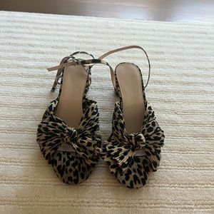 Loeffler Randals Leopard Print Camellia Sandal - size 10.